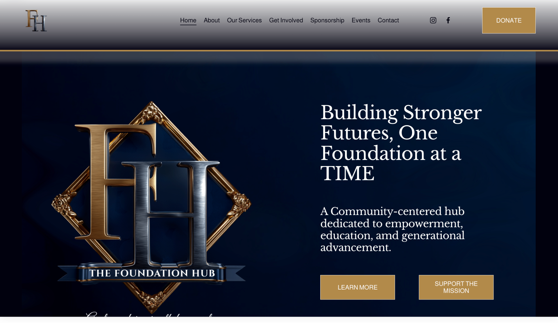 Foundation Hub website design desktop view
