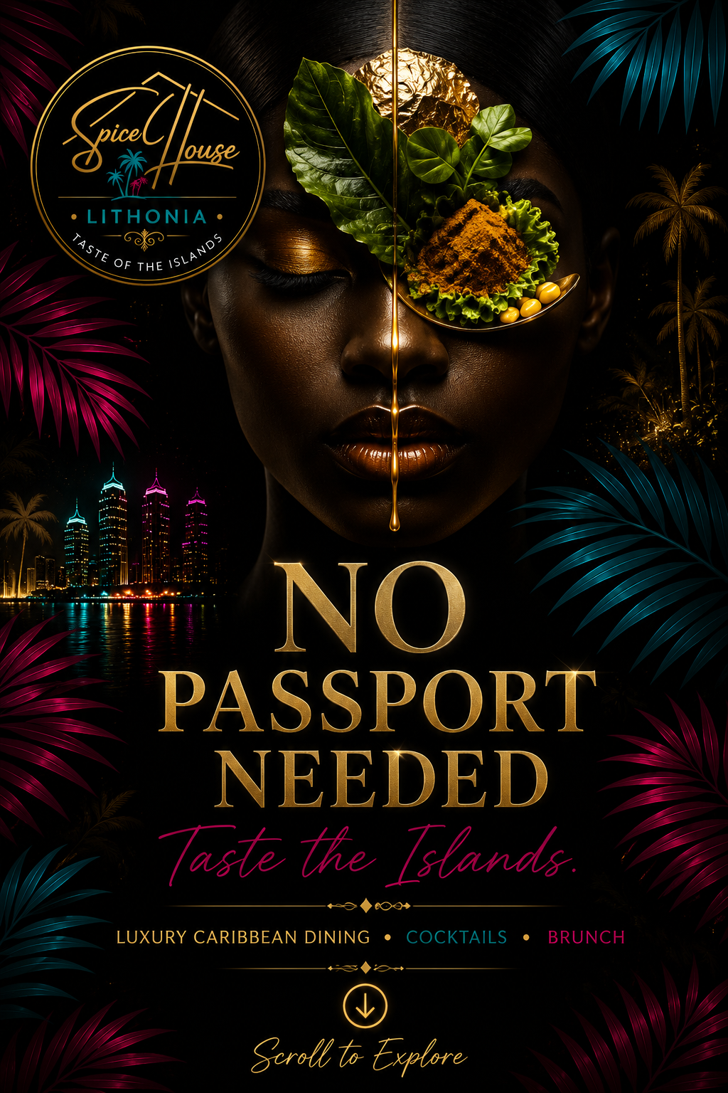 Spice House Lithonia campaign artwork featuring luxury dining identity