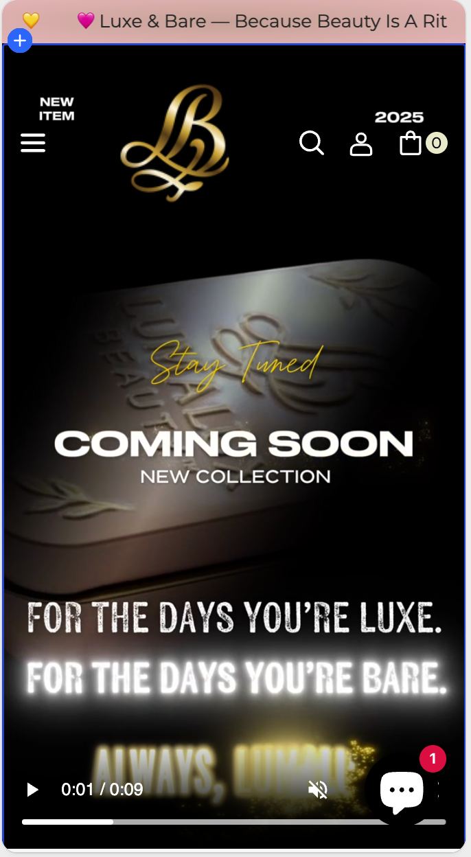 Lumalux Beauty mobile launch creative